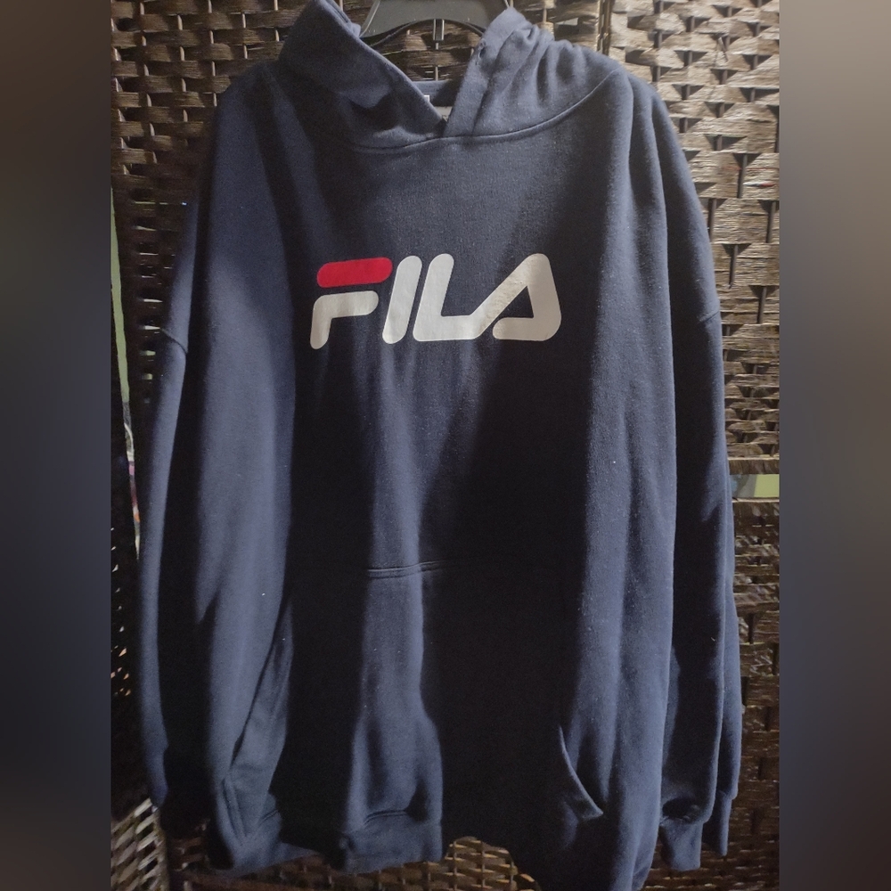 Fila Men's Big & Tall Classic Pullover Hoodie Navy Blue 4XLT